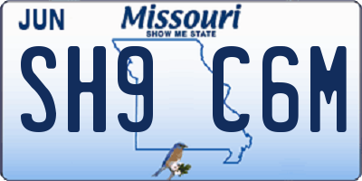 MO license plate SH9C6M