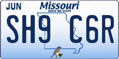 MO license plate SH9C6R