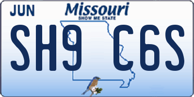 MO license plate SH9C6S
