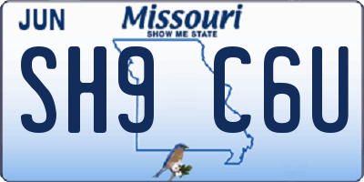 MO license plate SH9C6U