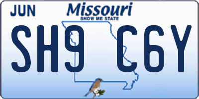 MO license plate SH9C6Y