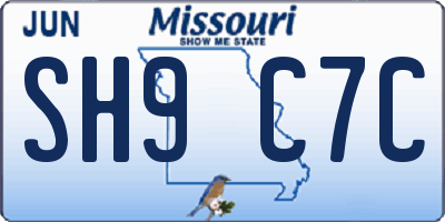 MO license plate SH9C7C