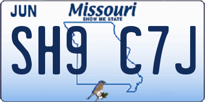 MO license plate SH9C7J