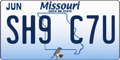 MO license plate SH9C7U