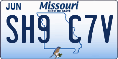 MO license plate SH9C7V