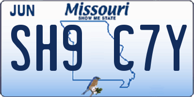 MO license plate SH9C7Y
