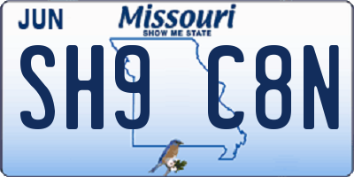 MO license plate SH9C8N