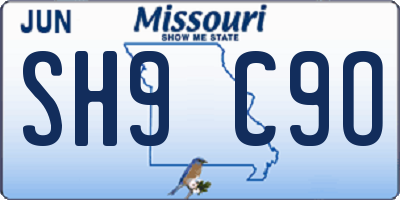 MO license plate SH9C9O