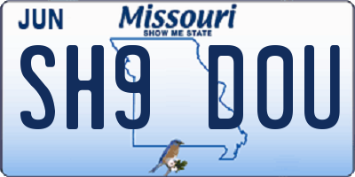 MO license plate SH9D0U