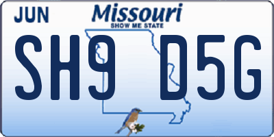 MO license plate SH9D5G