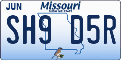 MO license plate SH9D5R
