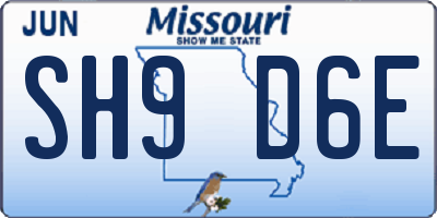 MO license plate SH9D6E