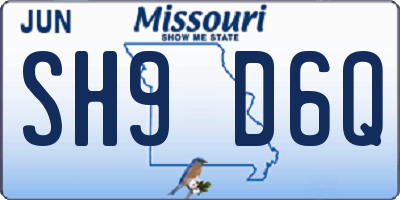 MO license plate SH9D6Q