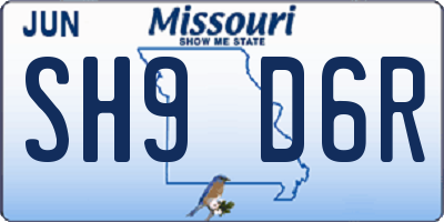 MO license plate SH9D6R