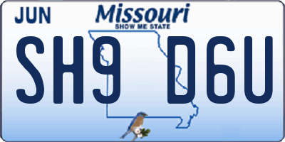 MO license plate SH9D6U
