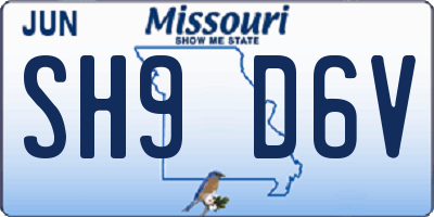 MO license plate SH9D6V