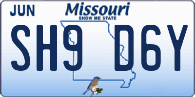 MO license plate SH9D6Y