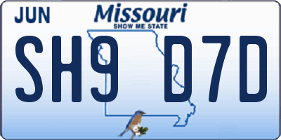 MO license plate SH9D7D