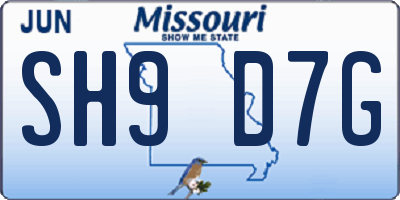 MO license plate SH9D7G