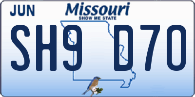 MO license plate SH9D7O