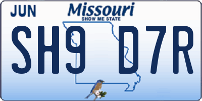 MO license plate SH9D7R