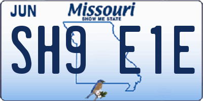 MO license plate SH9E1E