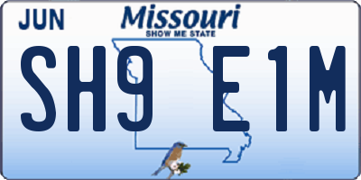 MO license plate SH9E1M