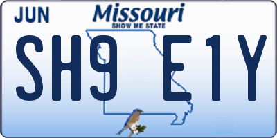 MO license plate SH9E1Y