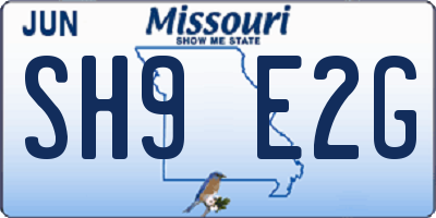 MO license plate SH9E2G