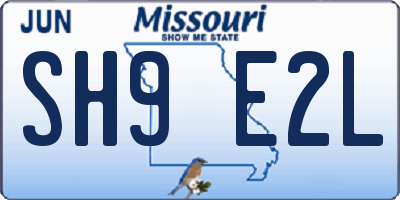 MO license plate SH9E2L
