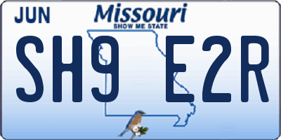 MO license plate SH9E2R