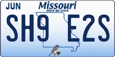 MO license plate SH9E2S
