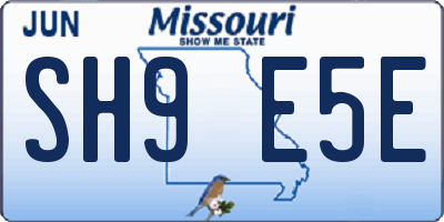 MO license plate SH9E5E