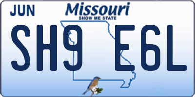 MO license plate SH9E6L