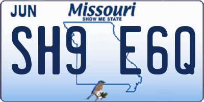 MO license plate SH9E6Q