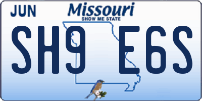 MO license plate SH9E6S