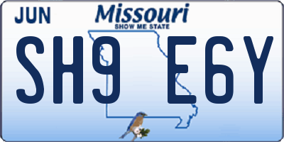 MO license plate SH9E6Y