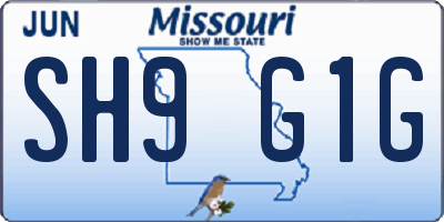 MO license plate SH9G1G