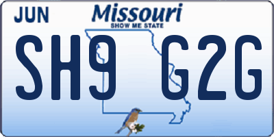 MO license plate SH9G2G