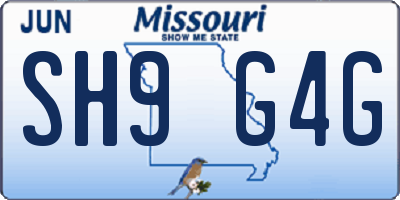 MO license plate SH9G4G
