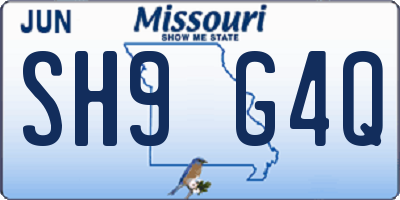MO license plate SH9G4Q