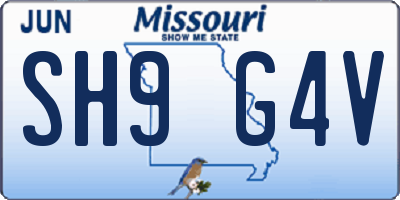 MO license plate SH9G4V