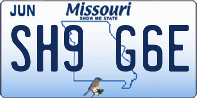 MO license plate SH9G6E