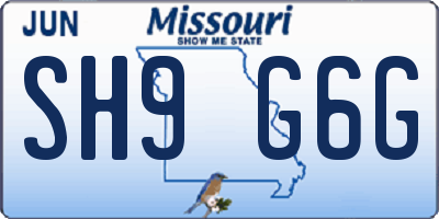 MO license plate SH9G6G