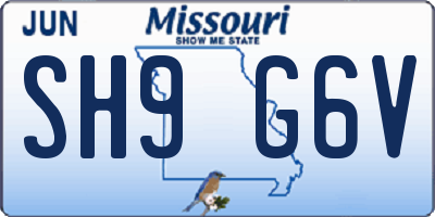 MO license plate SH9G6V