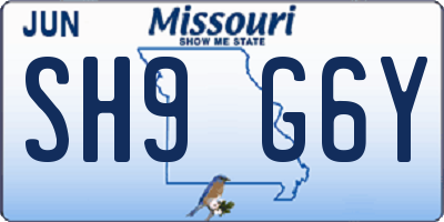 MO license plate SH9G6Y