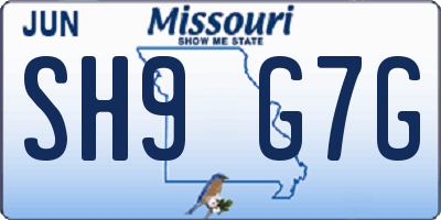 MO license plate SH9G7G
