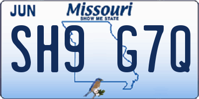MO license plate SH9G7Q