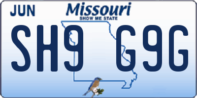 MO license plate SH9G9G