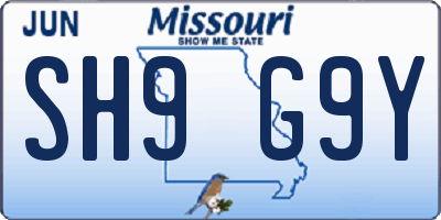 MO license plate SH9G9Y